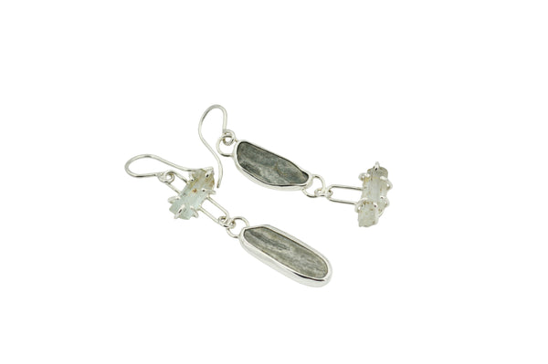 Beach Stone and Raw Aquamarine Earrings – Stefanie Sheehan