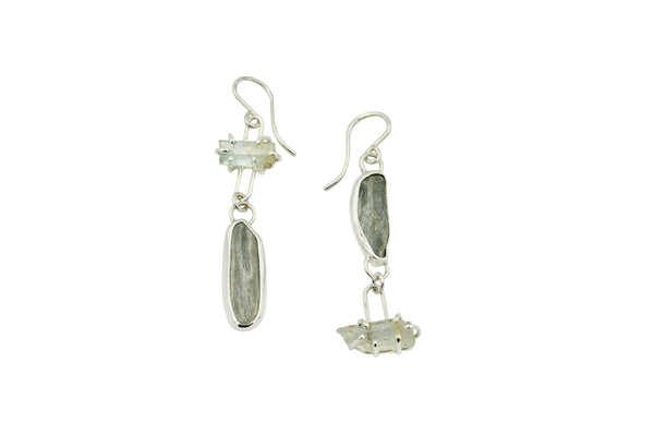 Beach Stone and Raw Aquamarine Earrings – Stefanie Sheehan