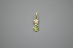 14K Bicolor Tourmaline and Diamond Pendant