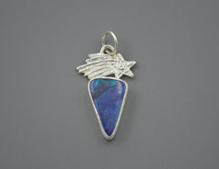 Silver Shooting Star Boulder Opal Pendant OOAK